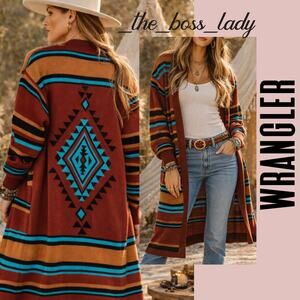 Wrangler cardigan sweater duster western open front knit cozy retro XS / Small